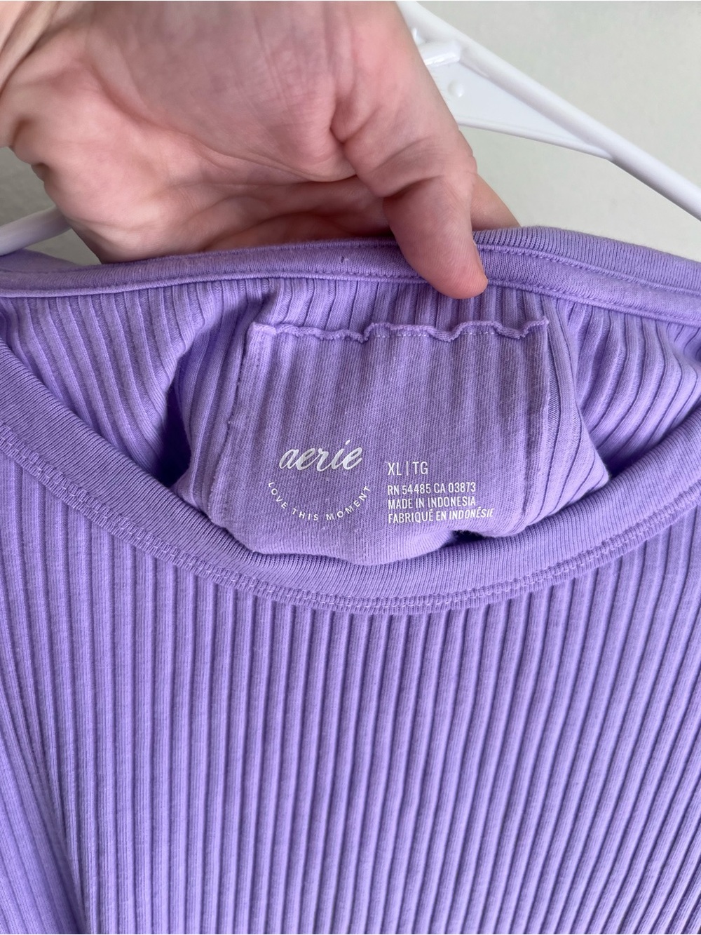Aerie Ribbed Long-Sleeve Top in Lavender - Picture 3 of 5